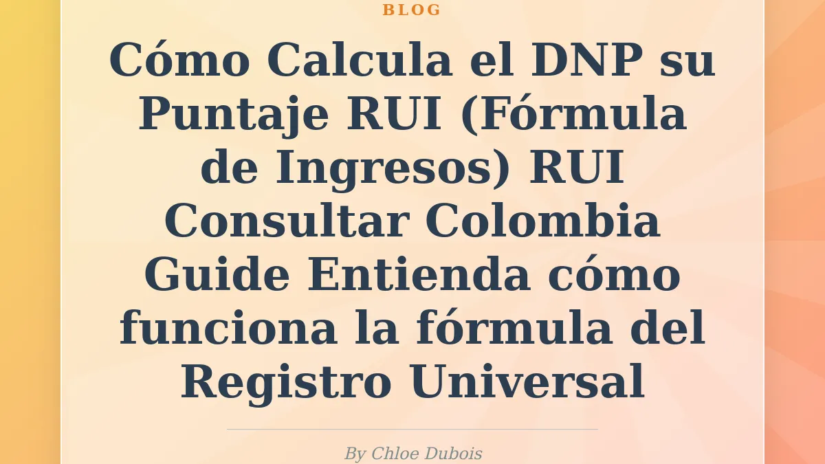 Cómo Calcula el DNP su Puntaje RUI (Fórmula de Ingresos)